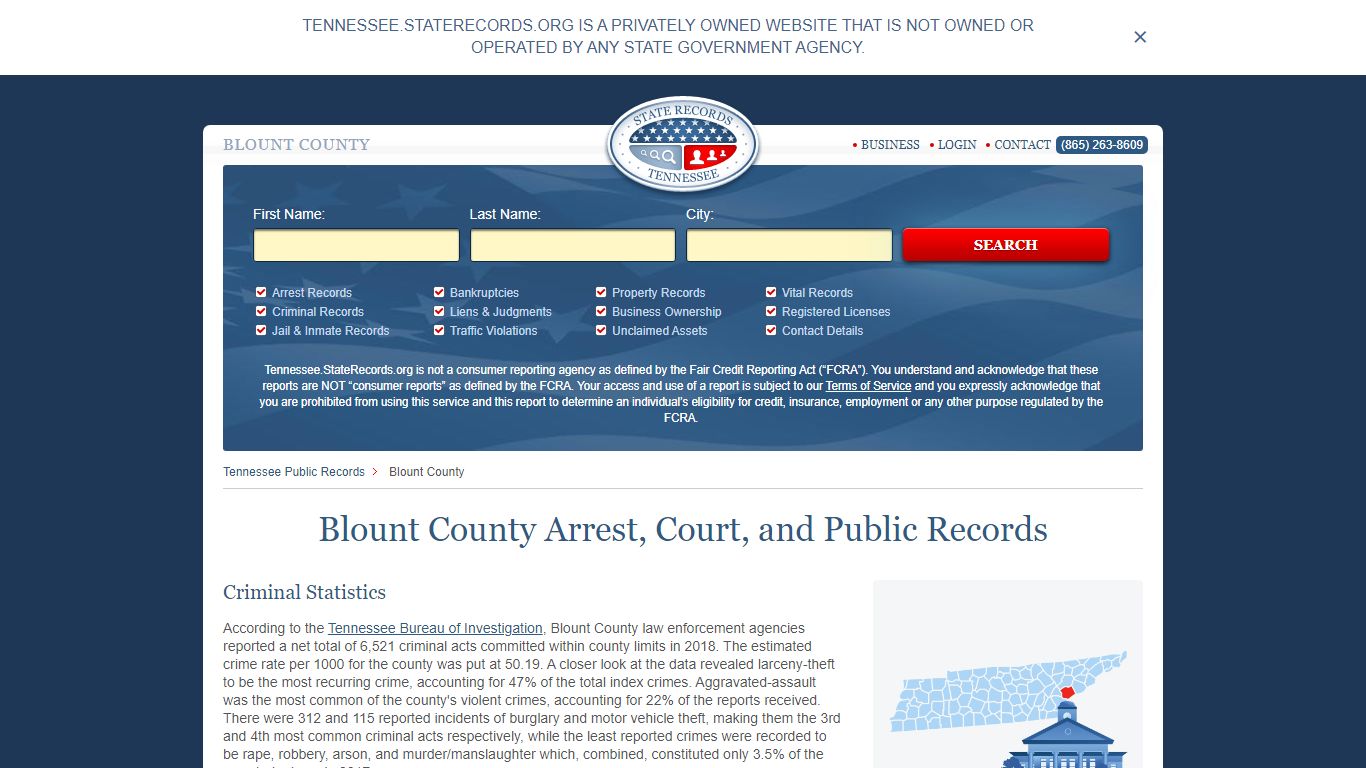 Blount County Arrest, Court, and Public Records