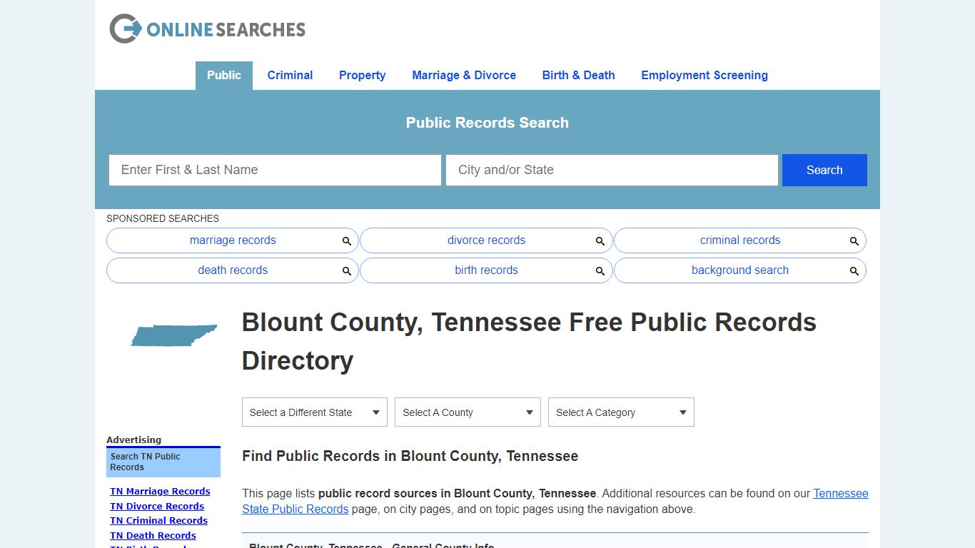 Blount County, Tennessee Public Records Directory