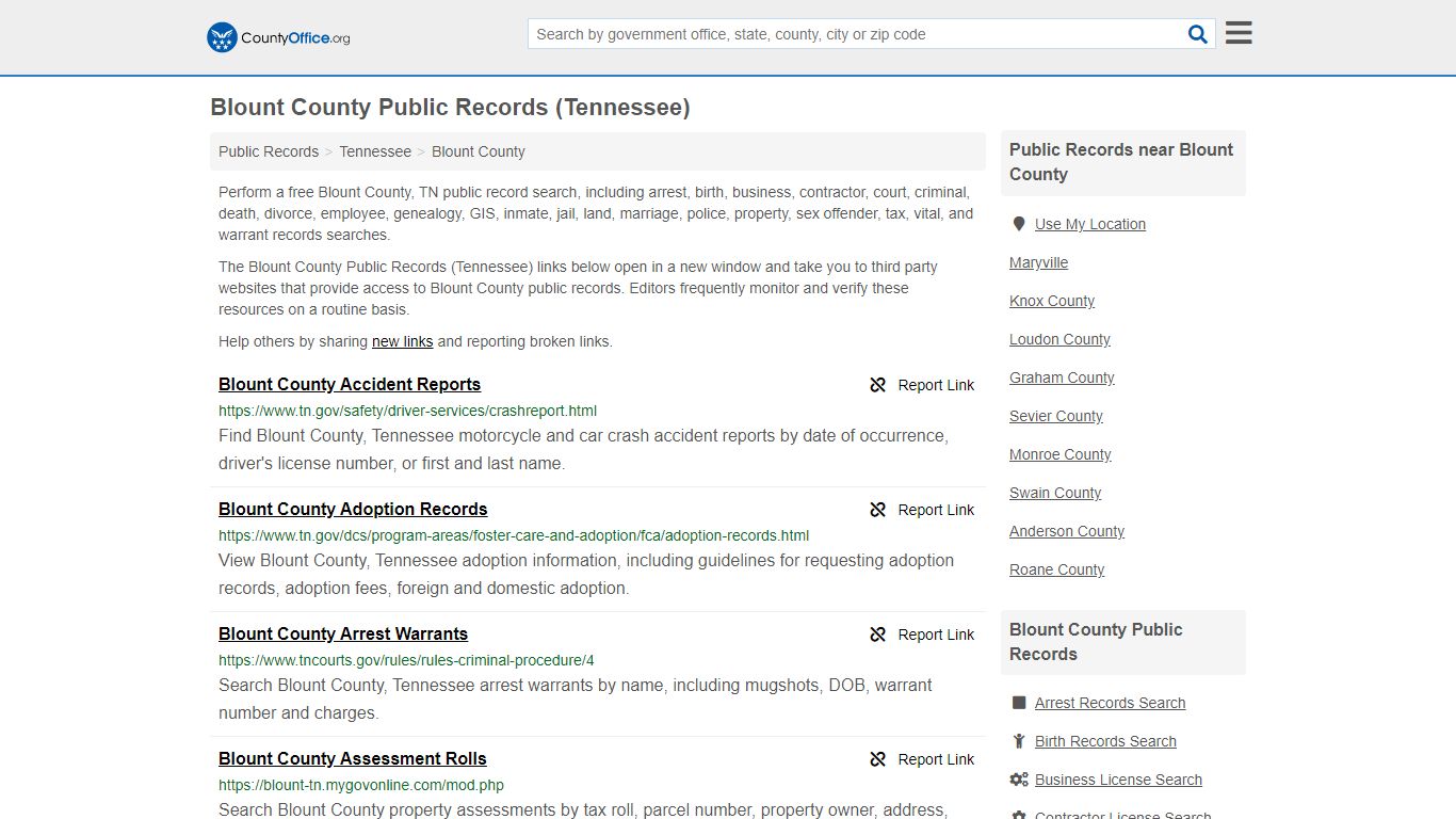 Public Records - Blount County, TN (Business, Criminal ...