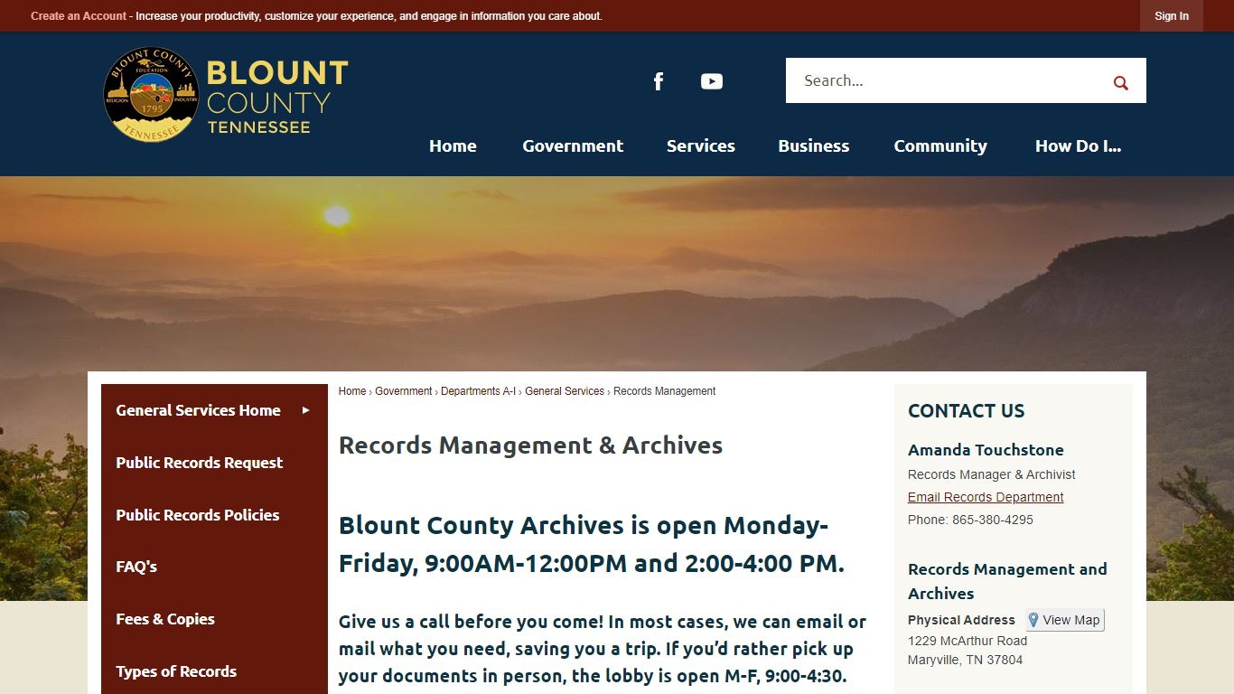 Records Management & Archives | Blount County, TN